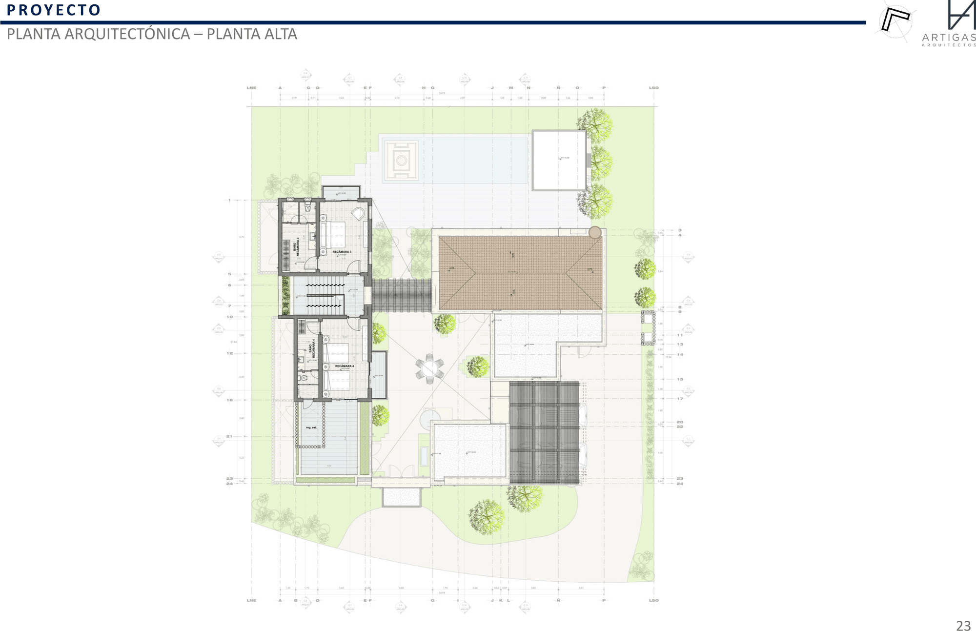 Casa Artigas — Planta Alta (upper floor plan)