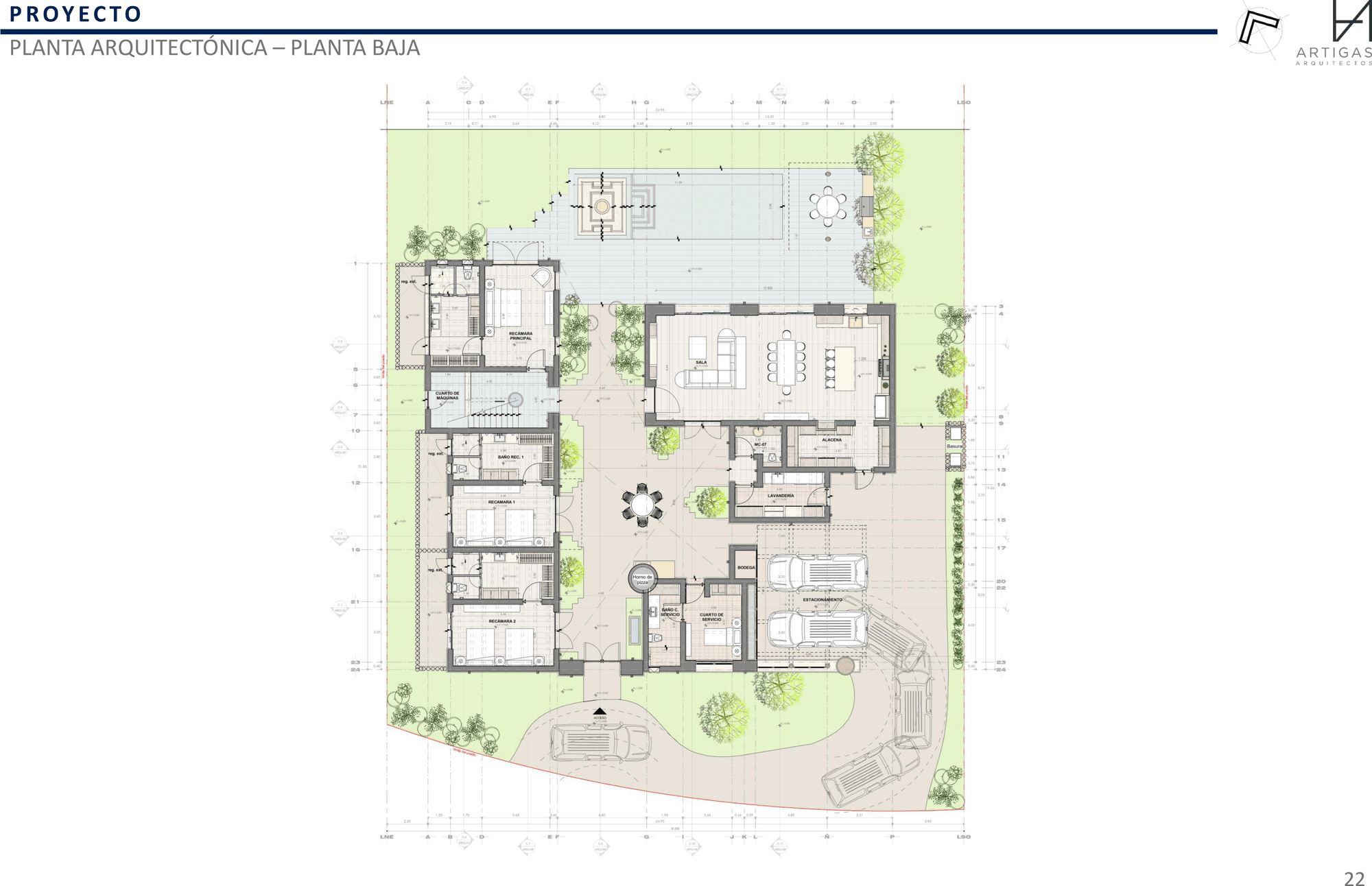 Casa Artigas — Planta Baja (ground floor plan)