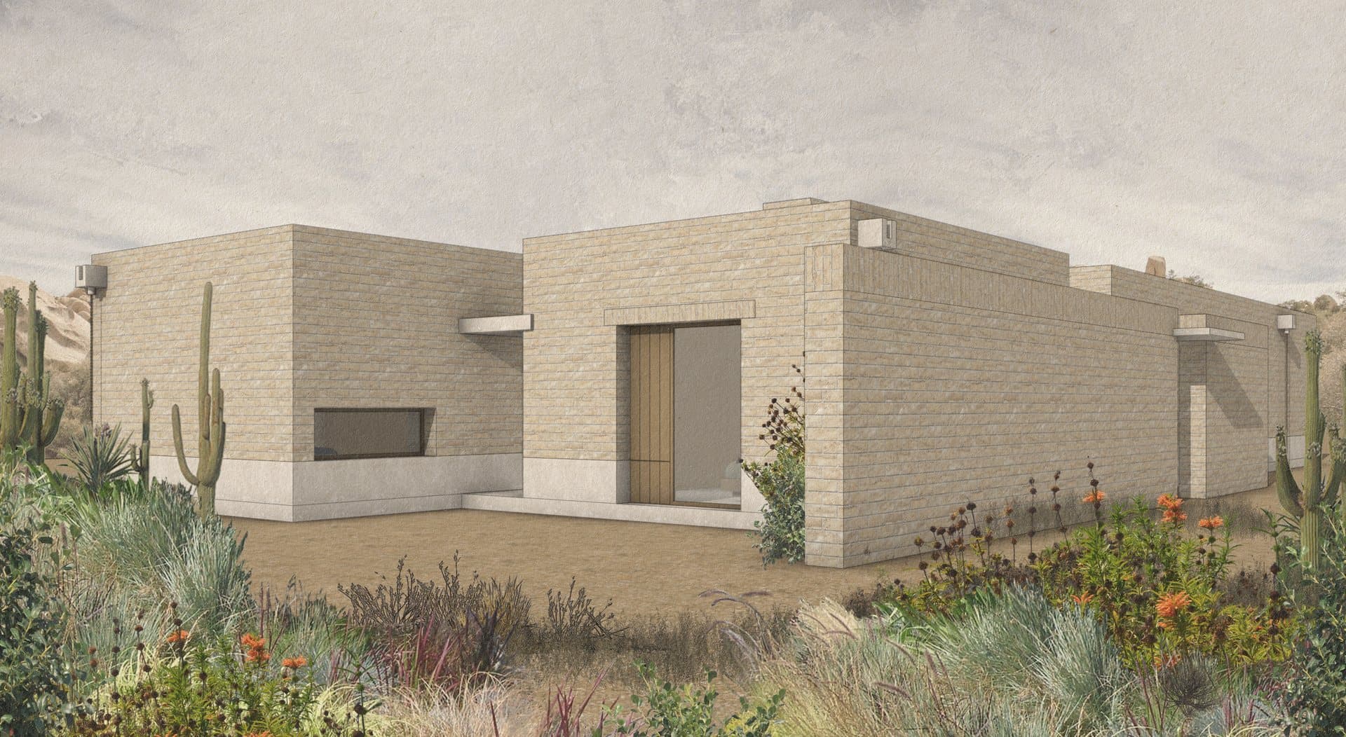 Casa JSa — massing set among the desert planting