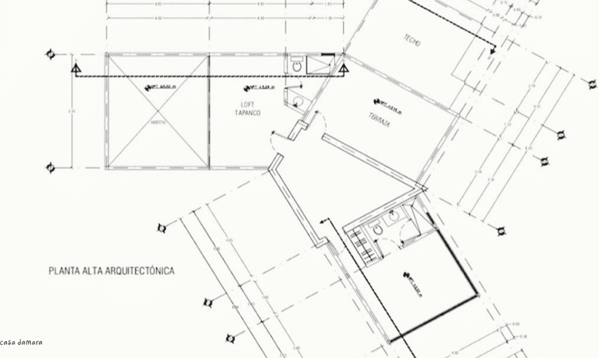 Casa Salvia — Planta Alta (upper floor plan)