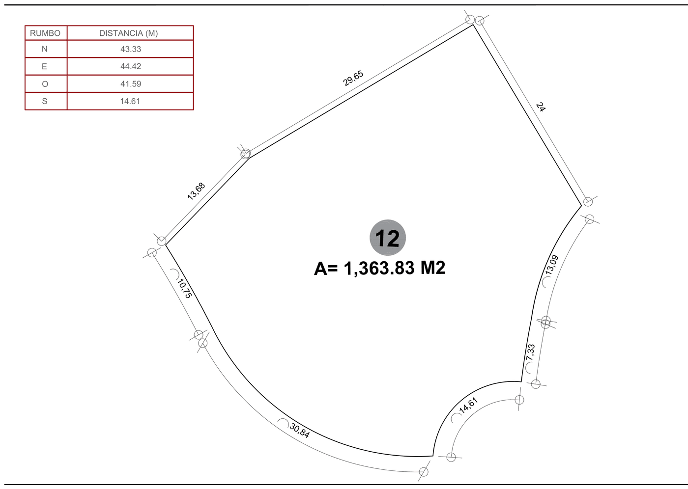 Casa Damara — Lot 12 survey, 1,363.83 m²