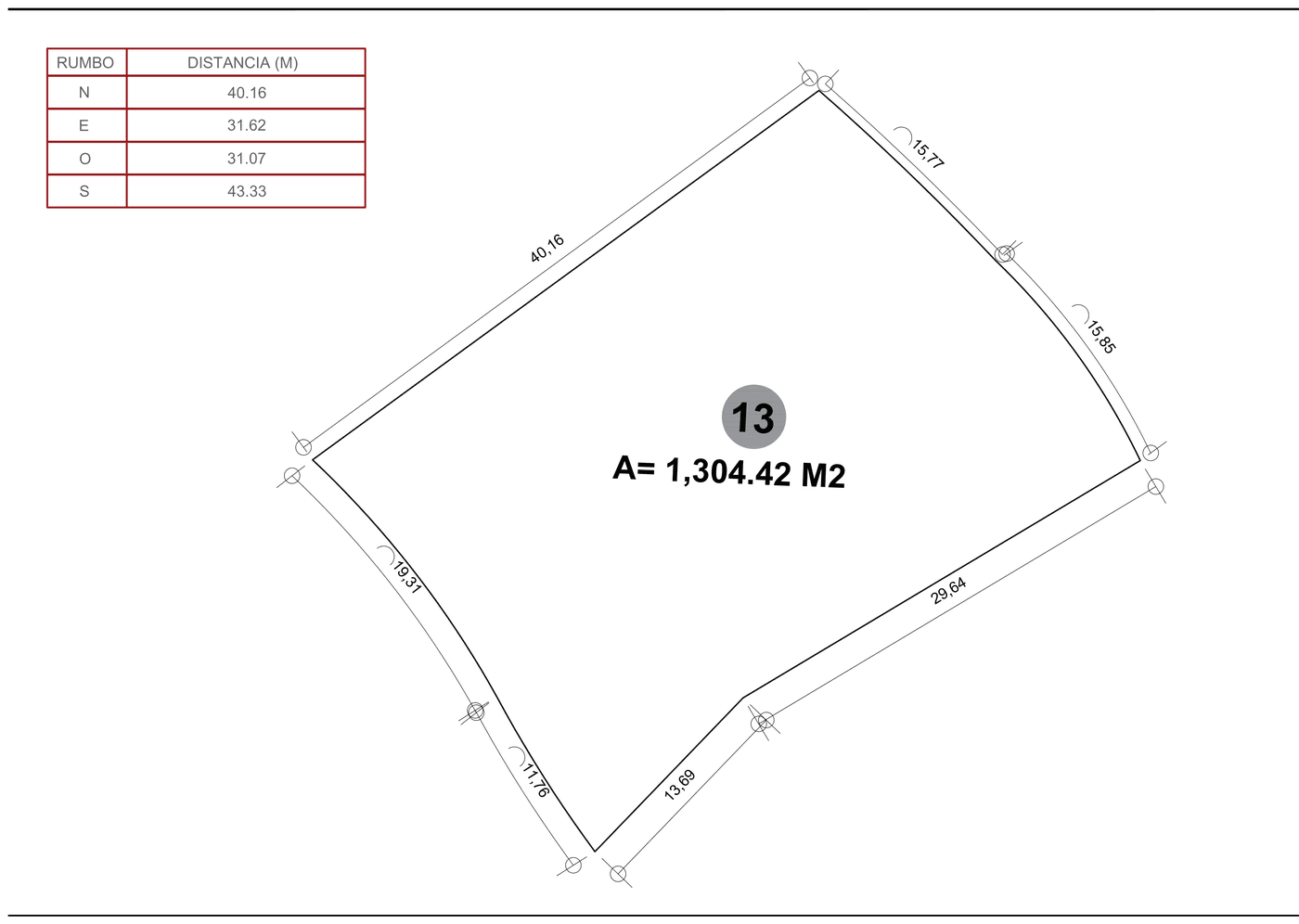Casa Damara — Lot 13 survey, 1,304.42 m²