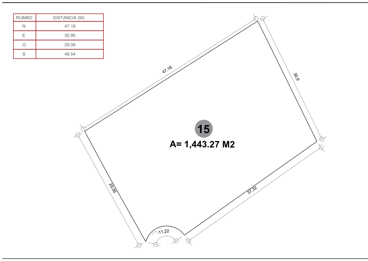 Casa Damara — Lot 15 survey, 1,443.27 m²