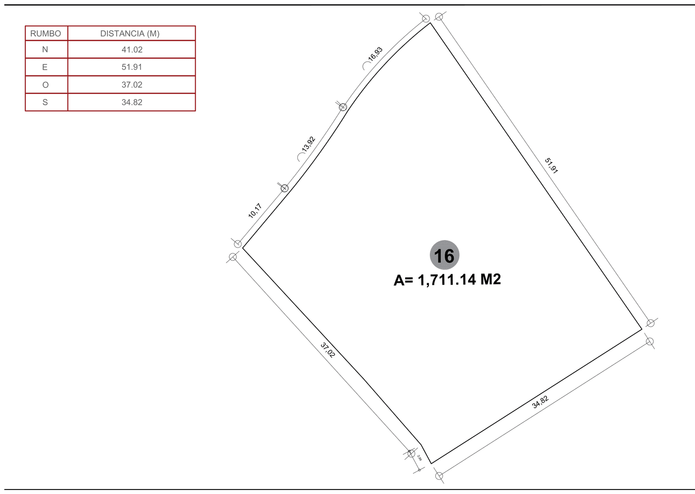 Casa Damara — Lot 16 survey, 1,711.14 m²