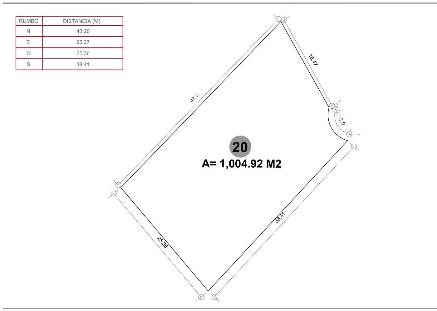 Casa Damara — Lot 20 survey, 1,004.92 m²