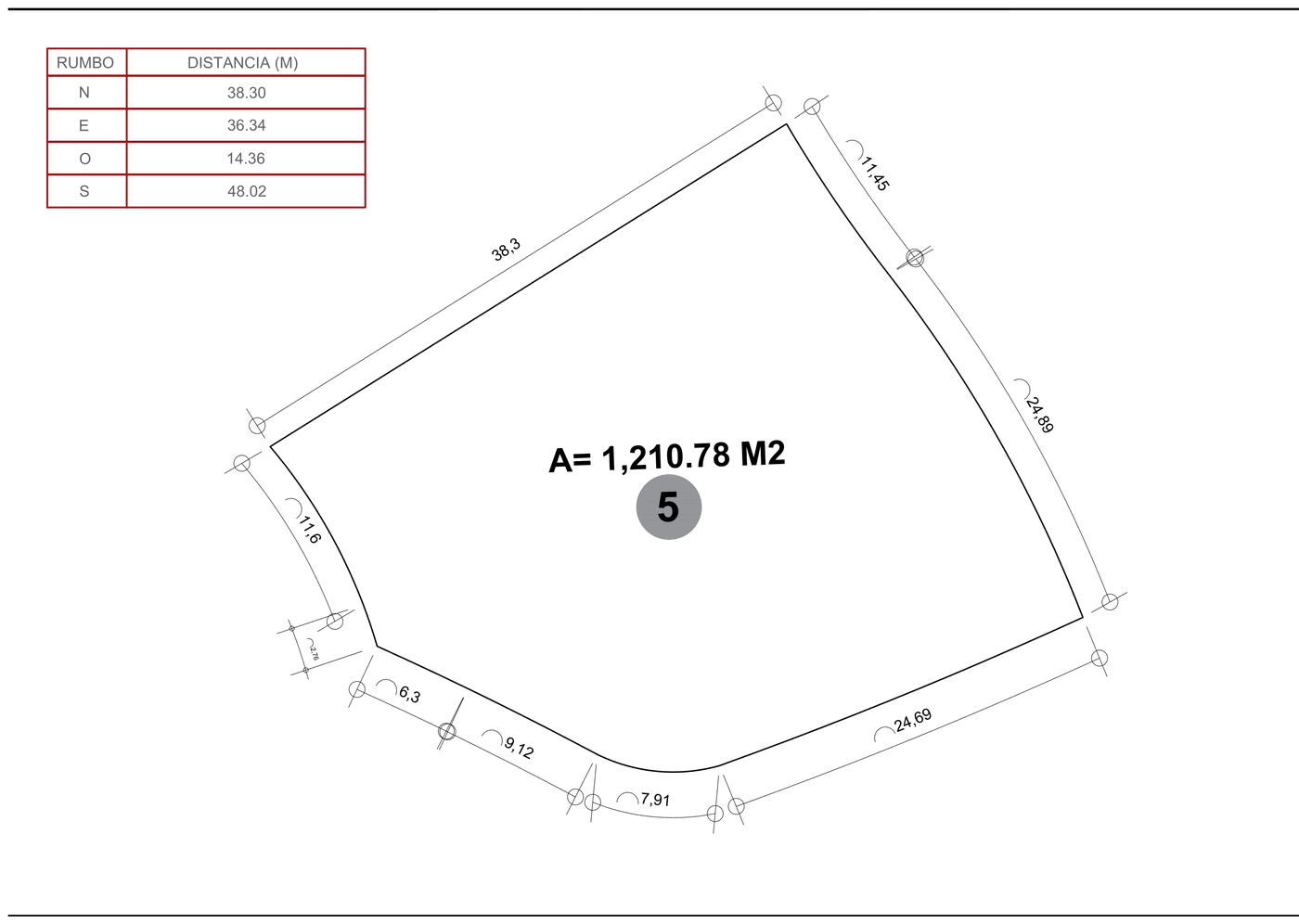 Casa Damara — Lot 5 survey, 1,210.78 m²