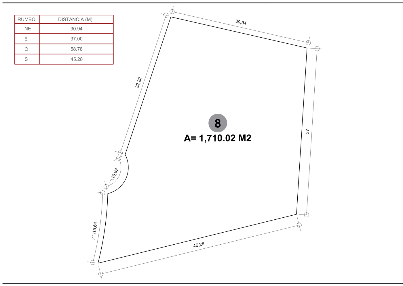 Casa Damara — Lot 8 survey, 1,710.02 m²