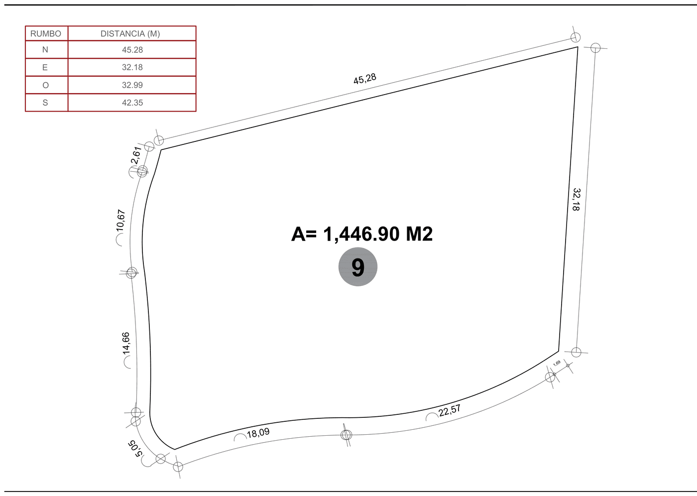 Casa Damara — Lot 9 survey, 1,446.9 m²