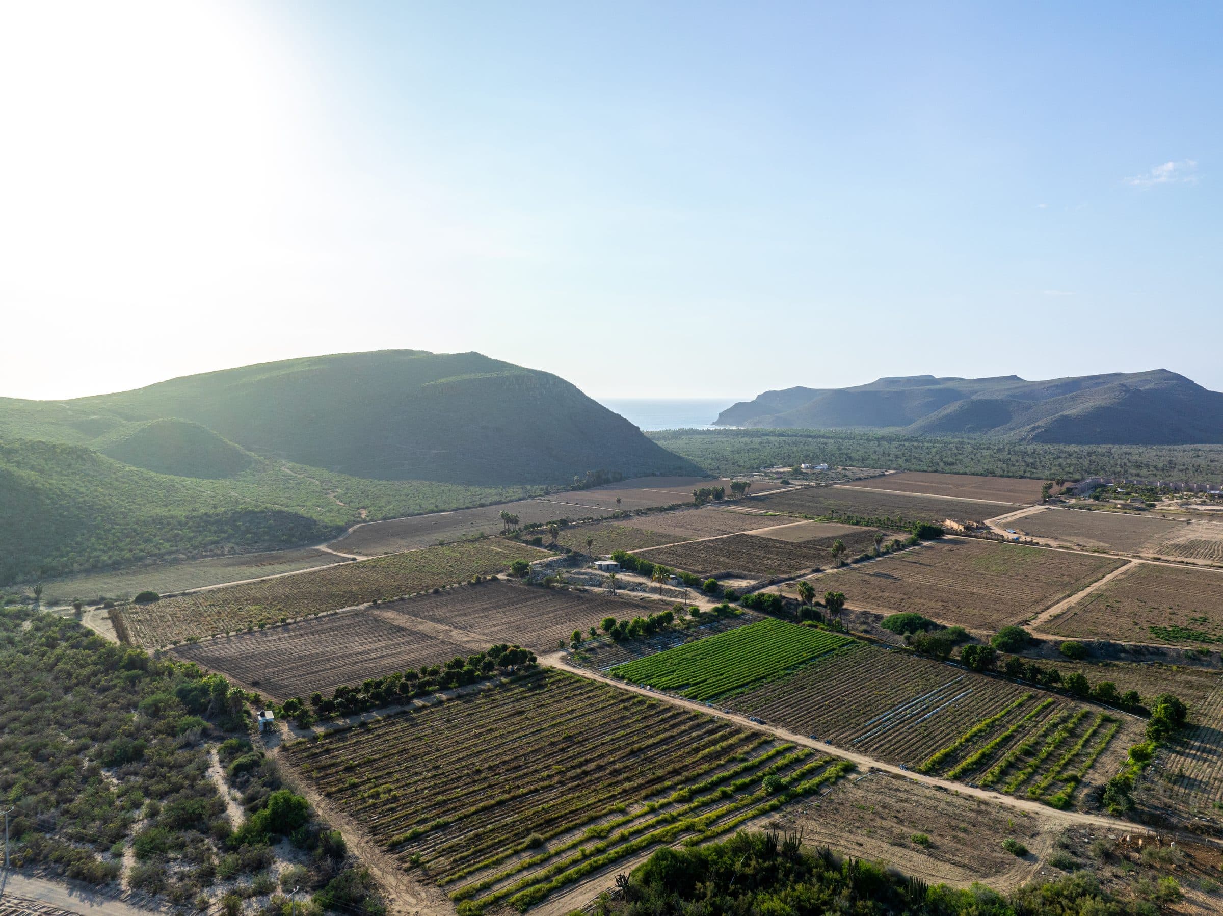 Aerial view of the Casa Damara property and farm